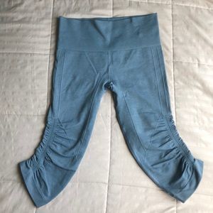 Light Blue Lululemon In The Flow Crop Leggings